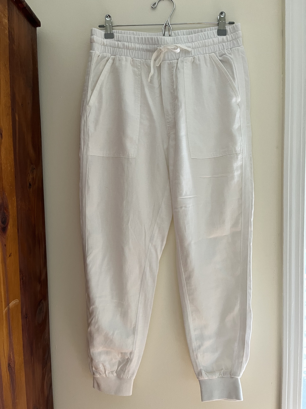 Splendid White Linen Drawstring Jogger Pants Sz Sm Like New